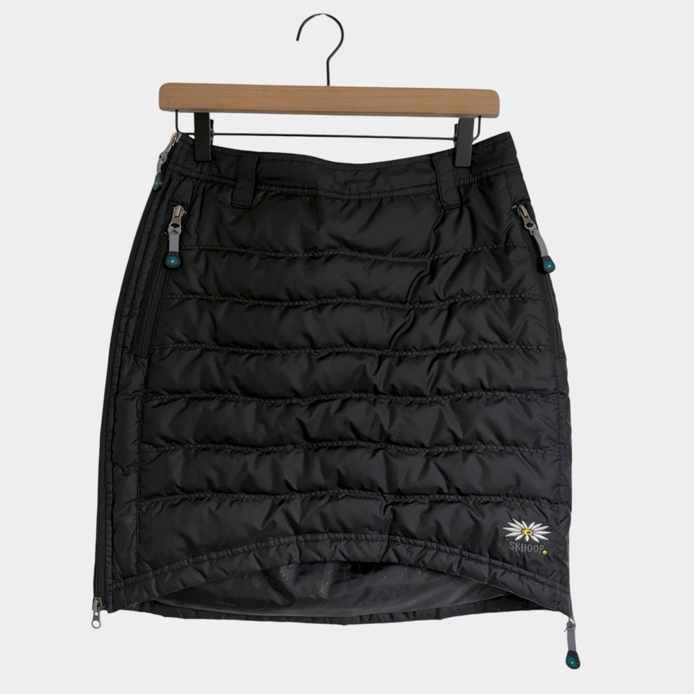 Skhoop Skirt Down Fill Quilted Skirt Black Sweden Women's Size Small
